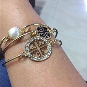 Set of 3 Tory Burch Bangle Bracelets Like New